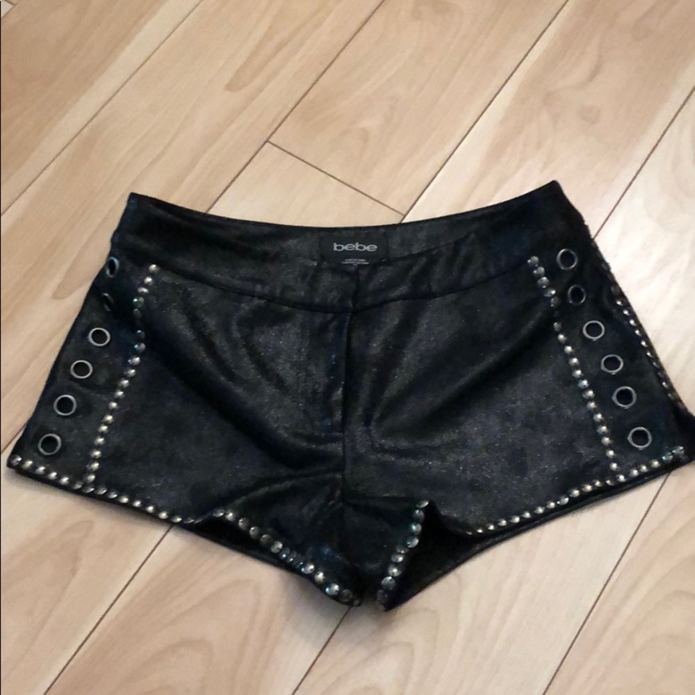 Bebe shimmery studded black shorts